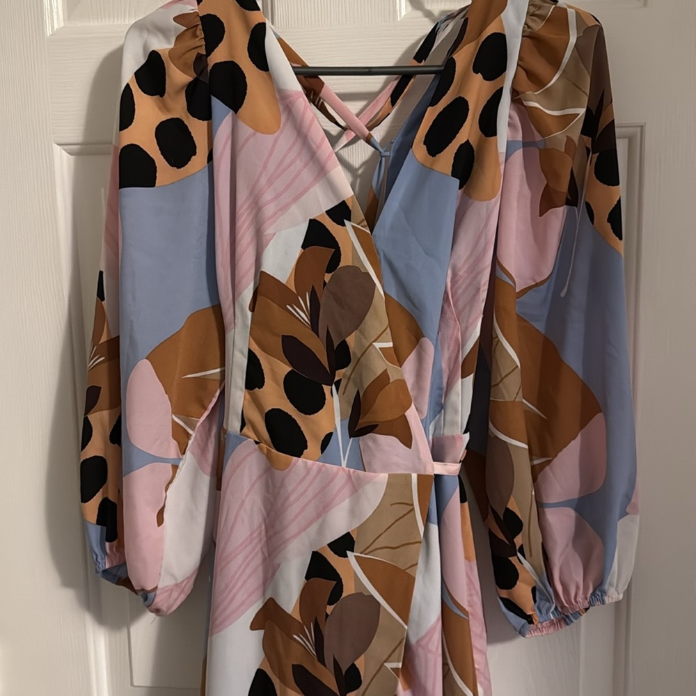 Anthropology Bloom Wrap Midi dress, size large! - Picture 4 of 11